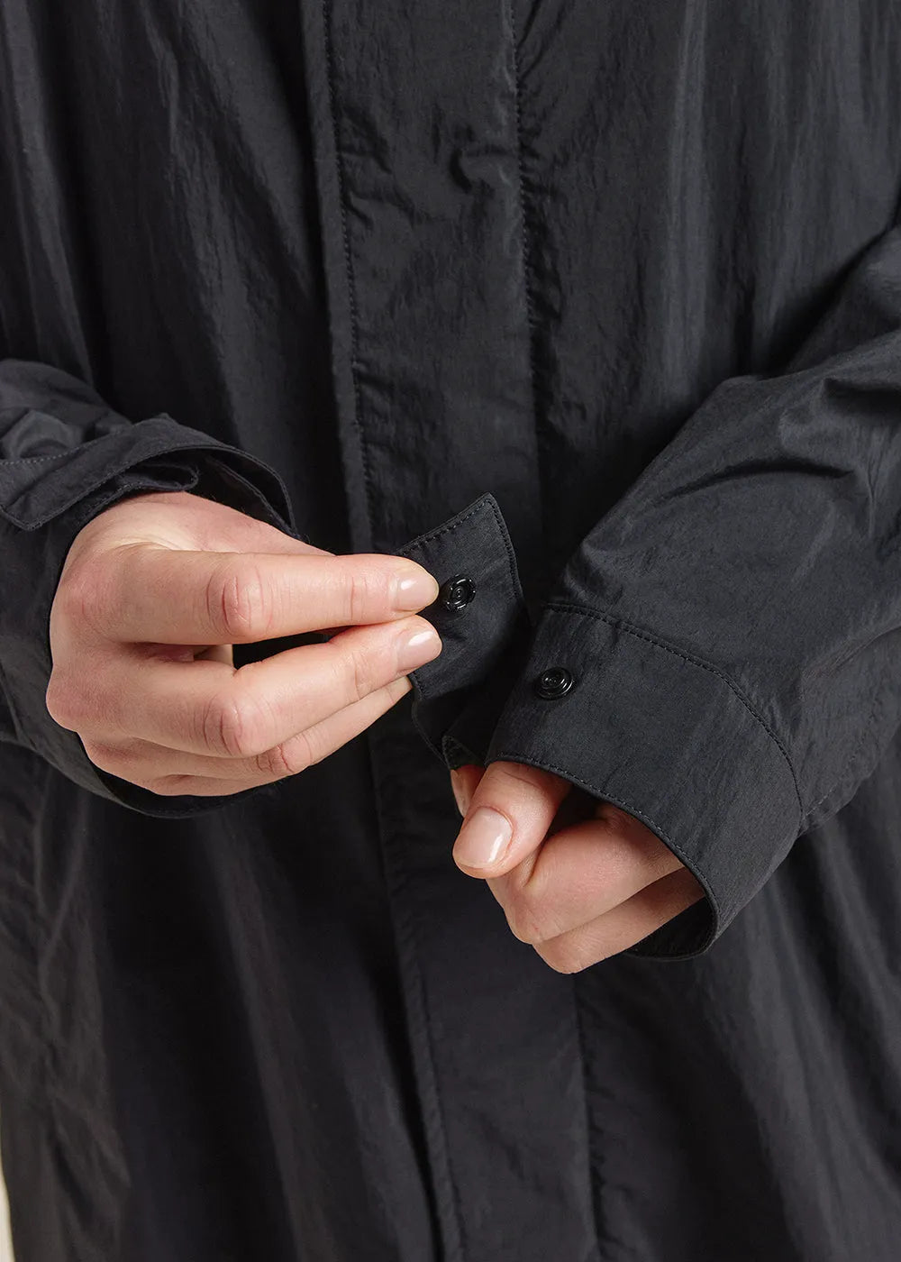 Unisex long hooded windbreaker Torrent Black