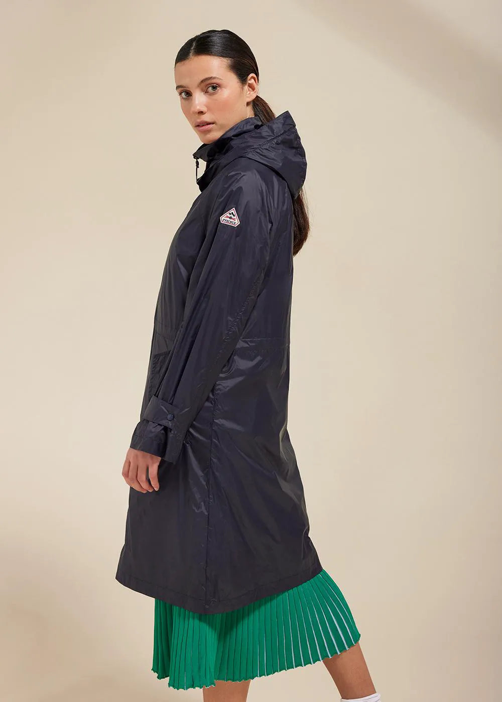 Ariane Deep ink long windbreaker