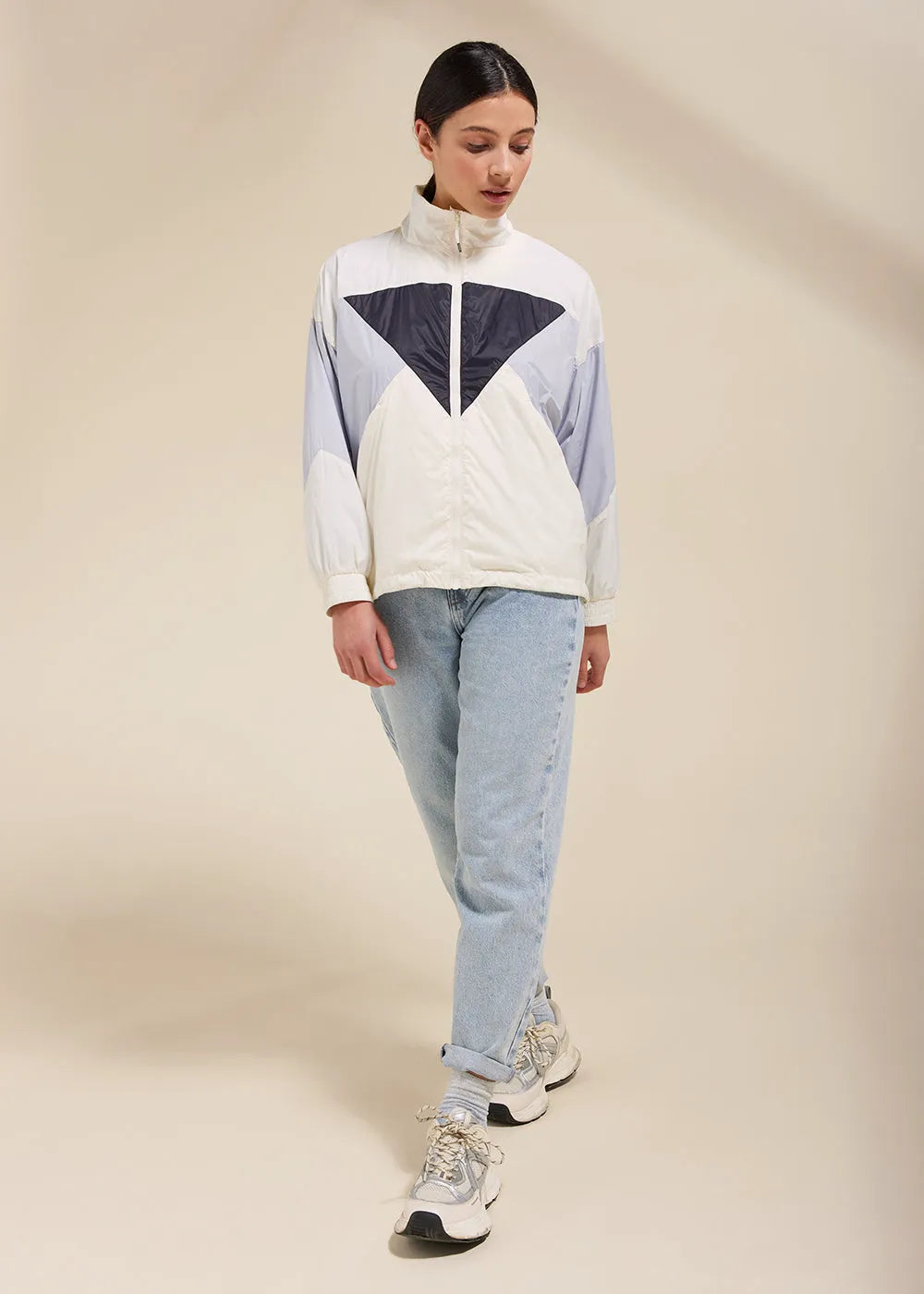 Erine Multi white alyssum women's windbreaker