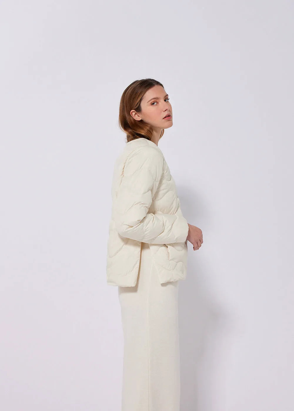 Frida Milk quilted sweatshirt