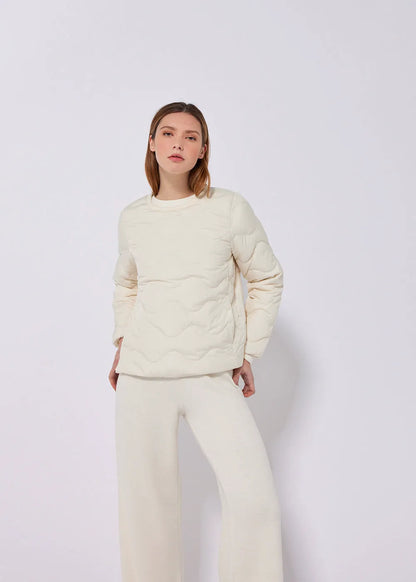 Frida Milk quilted sweatshirt